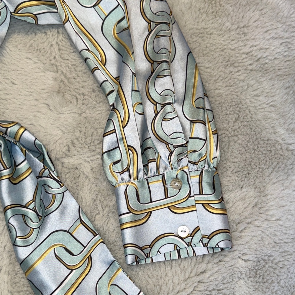 Zara Chain Print Wrap Blouse - Picture 7 of 11
